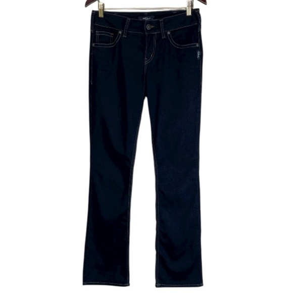 Silver Jeans Co Suki Slim Boot Jeans Blue Dark Wash Stretch Denim Mid Rise 30x33 - Picture 11 of 11